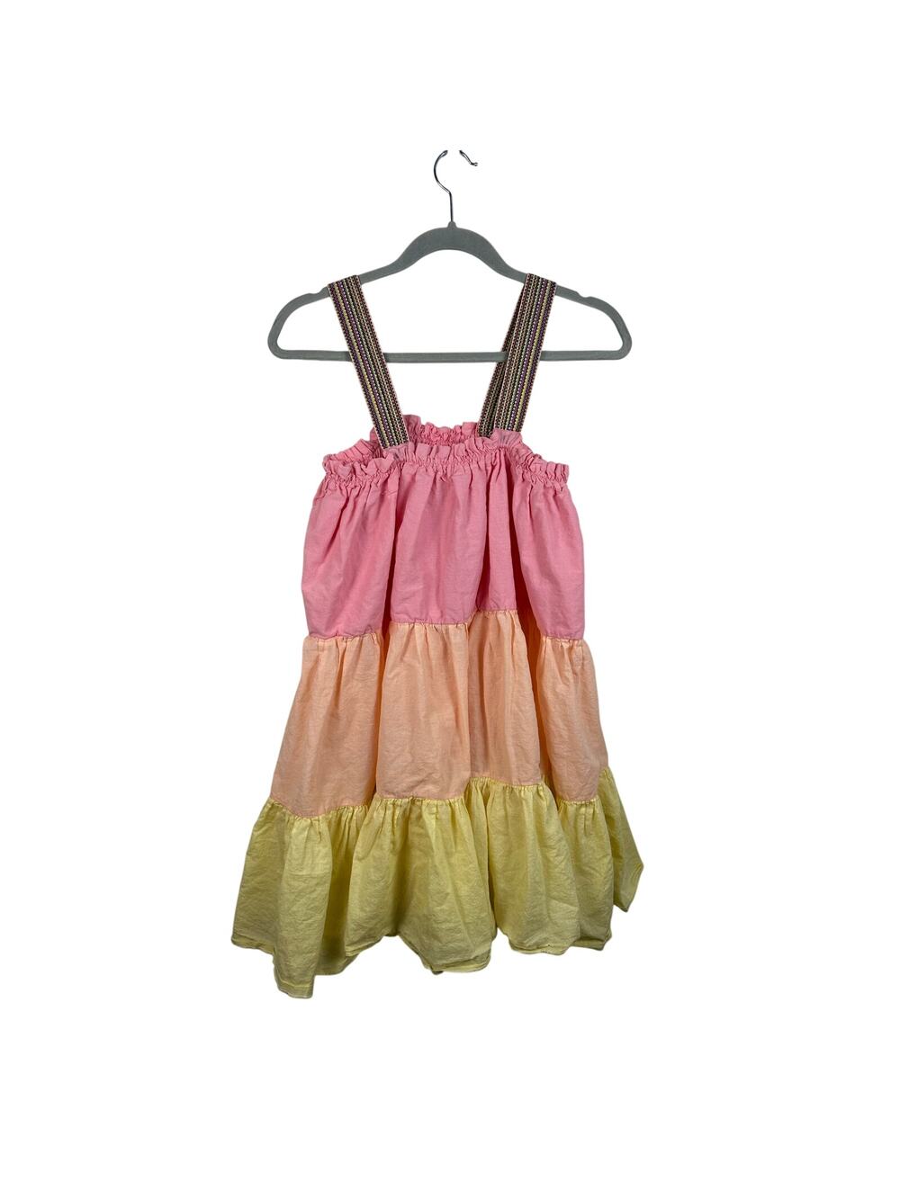 PitUSA Cotton Tiered Sherbet Swim Coverup One Size GUC